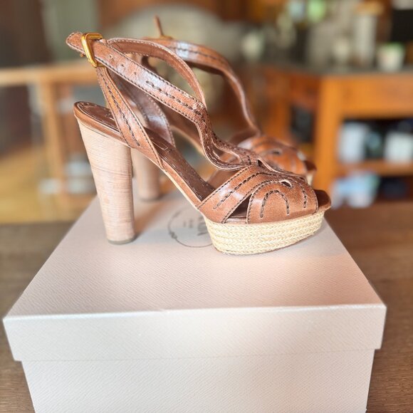 Prada Brown Platform Sandals - Picture 6 of 10